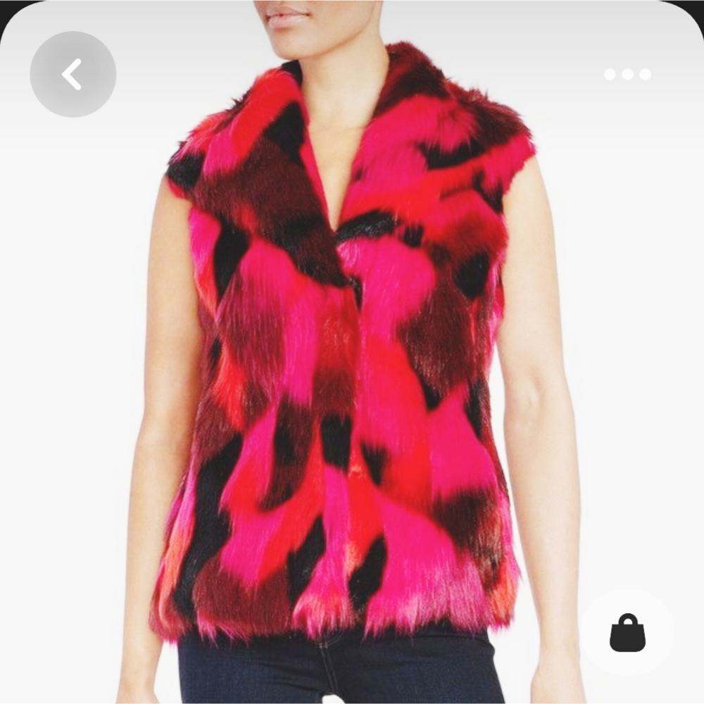 Karl Lagerfeld Patchwork Faux Fur Vest